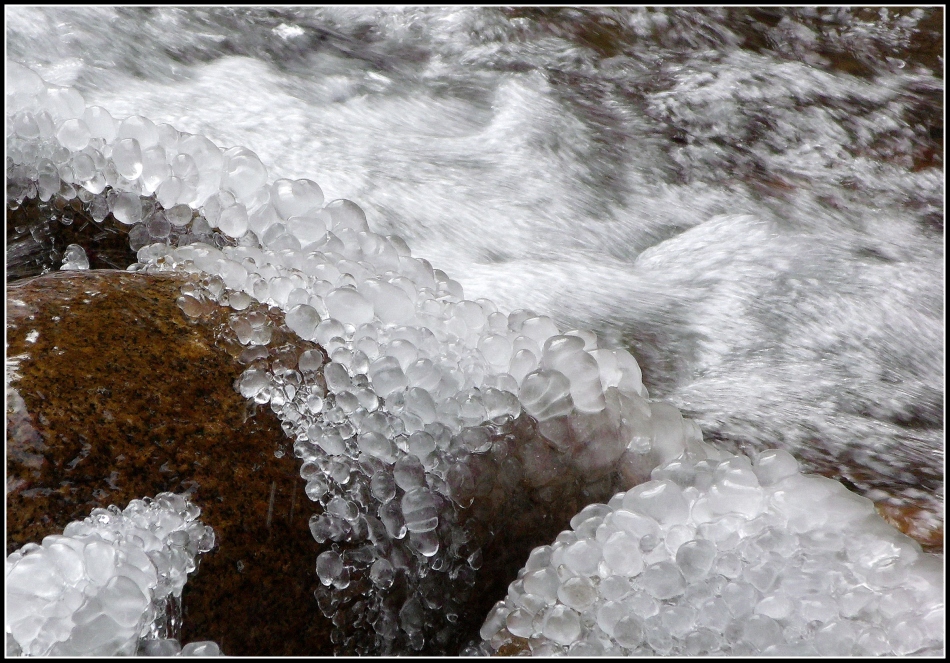 Icy pearls in winter stream 1