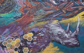 Korner Market mural rhinoceros