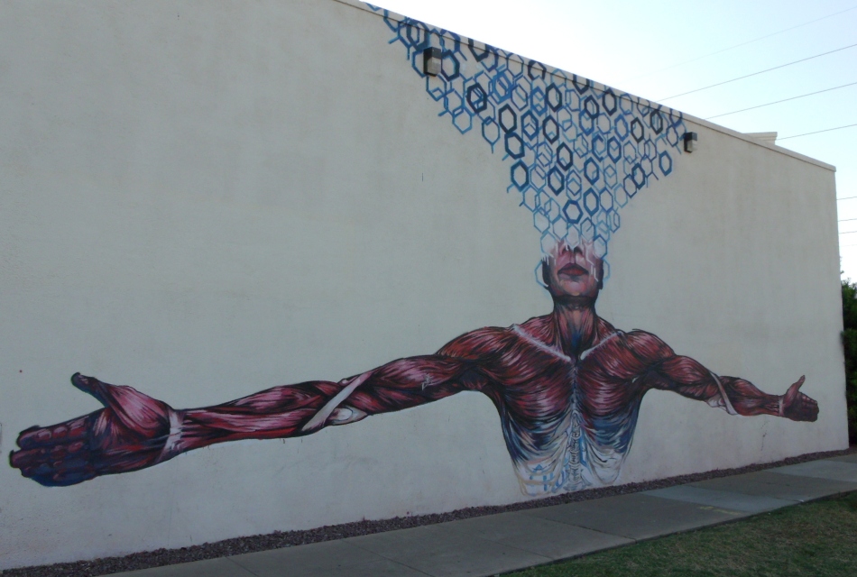 Muscle man mural of Roosevelt Community Church